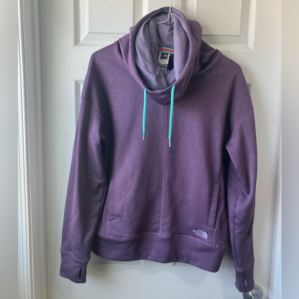 North Face Cowl Scuba Neck Purple Hoodie Womens Large